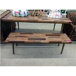 New LH Imports  matrix Wood Top Bench with Metal Legs