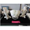 Image 1 : Belleek Bowl & 2 Tree Vases