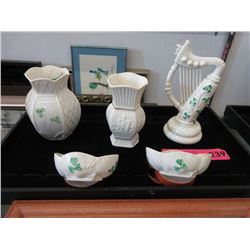 Belleek Vases, Statuette & Pin Dishes