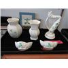 Image 1 : Belleek Vases, Statuette & Pin Dishes