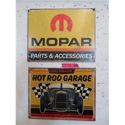 2 New Tin Signs With Vintage Images