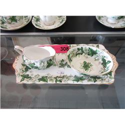 Royal Albert "Ivy Leaf" Cream, Sugar & Tray