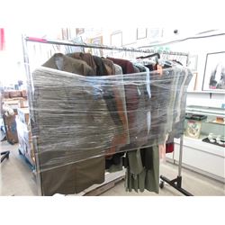 Rack of Assorted Jackets, Pants and Tops