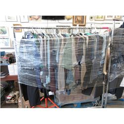 Rack of Assorted Shirts & Sweaters- Most are Men's