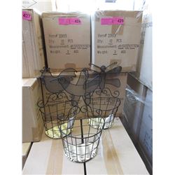 5 Cases of New 8  Tall Wire Planter Baskets