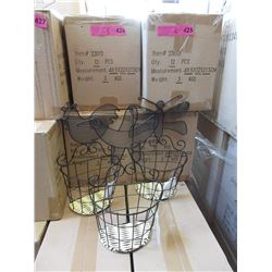 5 Cases of New 8  Tall Wire Planter Baskets