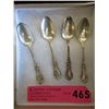 Image 1 : 4 Matching Sterling Silver 4" Teaspoons