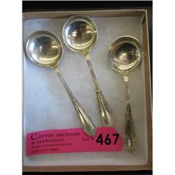 3 Matching Sterling Silver 5" Berry Spoons