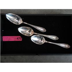 3 Large Matching Sterling Silver Serving Spoons