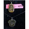 Image 1 : 2 Carved Brown Jade Pendants - 2 Inches