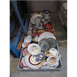 2 Boxes of Assorted China & Collectibles