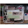 Image 1 : New Queen Size Animal Block Print Sherpa Blanket