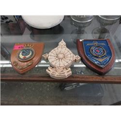 2 Wood & 1 Plaster Keepsake Crests