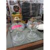 Image 1 : Two 11" Glass Oil Lamps