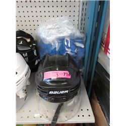 New Black Bauer Helmet with Blue CCM Gloves