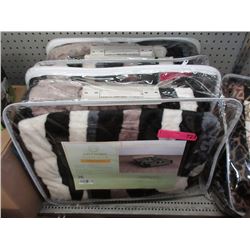 New Queen Size Geometric Pattern Sherpa Blanket