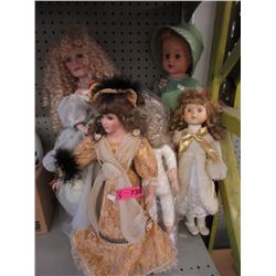 5 Collectible Porcelain Dolls