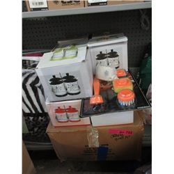 Ceramic Condiment Sets & Case of Cleaning Brushes