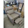 Image 1 : New Amax Leather Push Back Recliner - Grey
