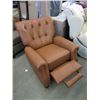Image 1 : New Amax Leather Push Back Recliner - Caramel
