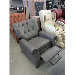New Amax Leather Push Back Recliner - Grey
