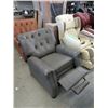 Image 1 : New Amax Leather Push Back Recliner - Grey