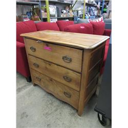 Vintage Wood 3 Drawer Dresser