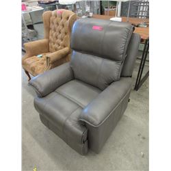 New Amax Grey Leather Power Recliner