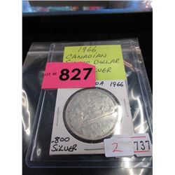 1966 Canadian Silver Dollar Coin - .800 Silver