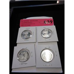 Four 1/4 Troy Oz. .999 Fine Silver Rounds