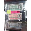Image 1 : Three 1954 Canadian Bank Notes - $1, $2, and $5