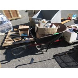 Wheelbarrow with Assorted China and More