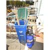 Image 1 : Bin of Garden Tools & Pressure Washer