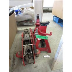 Hydraulic Floor Jack & 4 Jack Stands