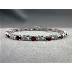 Garnet & Diamond Tennis Bracelet