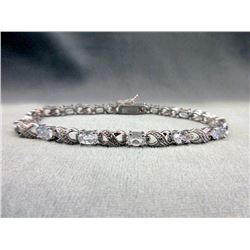 6.84 CT White Topaz & Diamond Tennis Bracelet