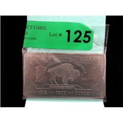 1 Oz. .999 Fine Titanium Buffalo Investor Bar