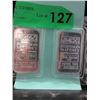 Image 1 : Two 1 Oz. .999 Silver Johnson Matthey Bars