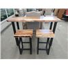 Image 1 : New Live Edge Pub Table with 2 Chairs