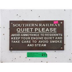 Cast Metal Southern Railway Wall Plaque