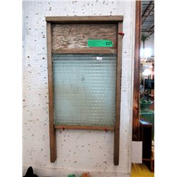 Vintage Glass & Wood Washboard