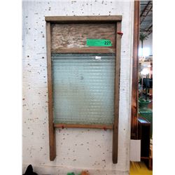 Vintage Glass & Wood Washboard