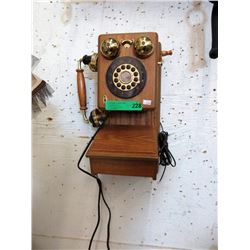 Push Button Wood Wall Phone