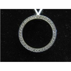 14KT White Gold Diamond Circle Pendant