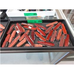 26 New Hard Wood Multi Purpose Pocket Knives