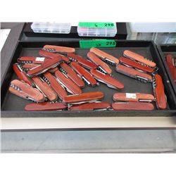 26 New Hard Wood Multi Purpose Pocket Knives
