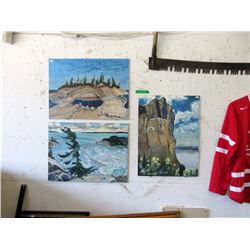 3 Original B. Douglas Original Oil on Board