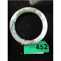 Carved Jade Bangle Bracelet - 11mm thick