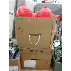 2 Huge Boxes of Red Rice Paper Lamp Shades