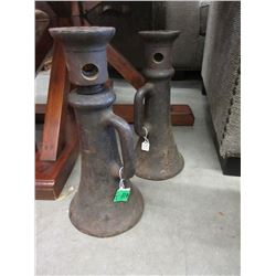 Pair Vintage Iron Badger Screw Jacks